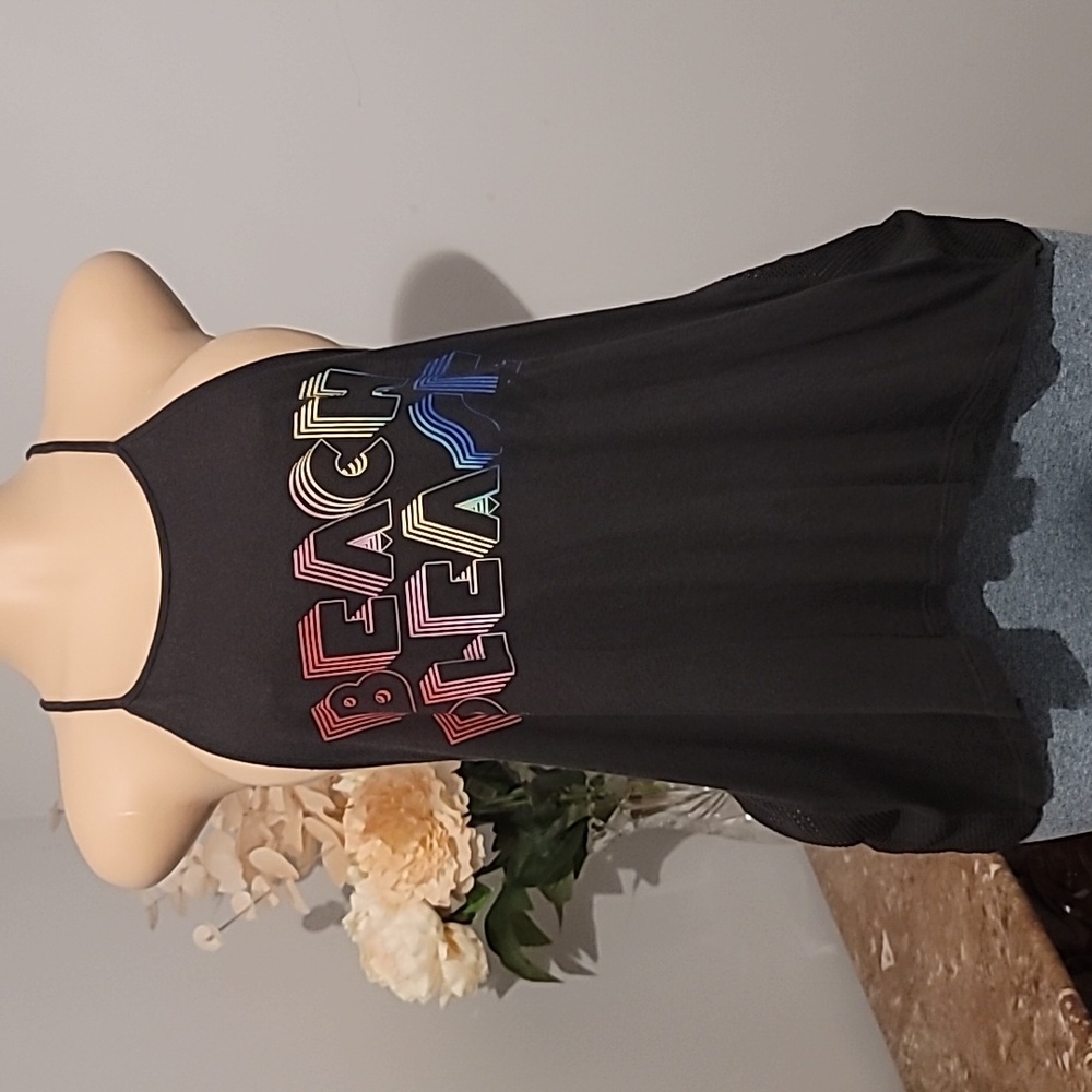 Billabong Gray 'Beach Please' Graphic Tank Top w Net Sides